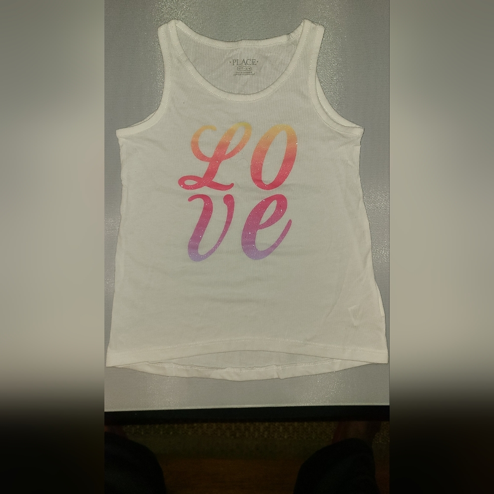 Children's Place LOVE White Tank Top Child 5/6